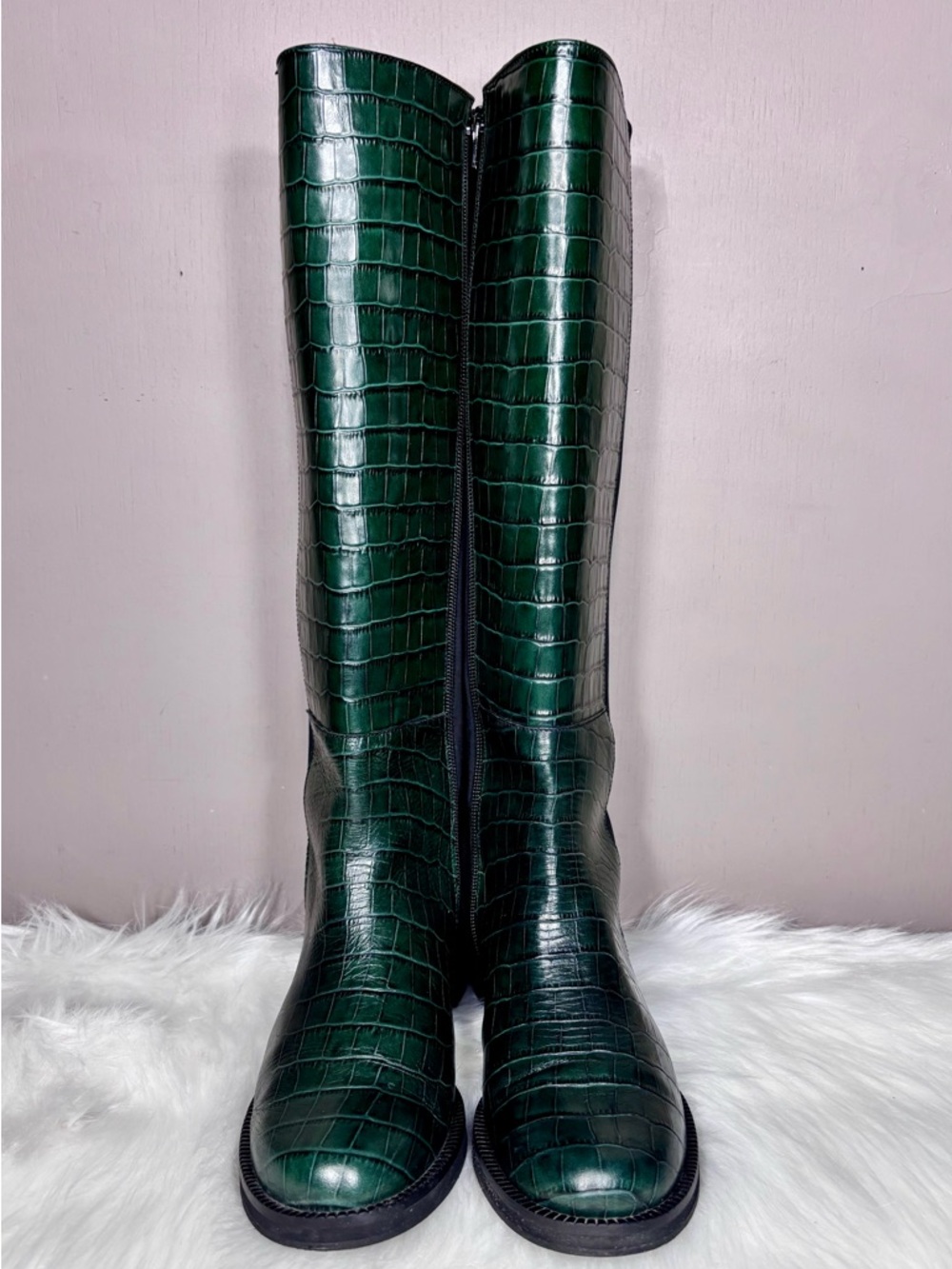 UNITY IN DIVERSITY  Green Croco Tall Boot - Picture 3 of 8